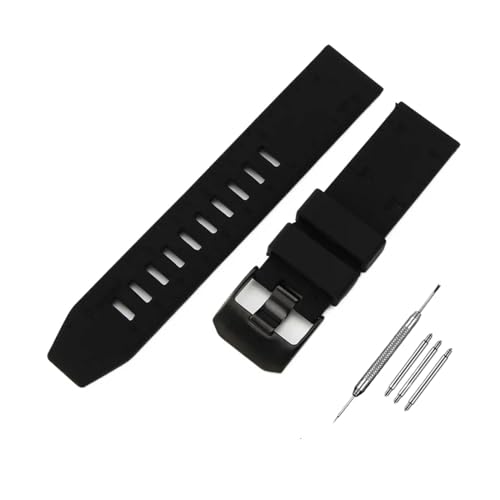 TVKSIPAR Silikon-Uhrenarmband passend for Luminox 8831 8830, weich, bequem, wasserdicht, schweißfest, Uhrenarmband-Zubehör, 23 mm Armband(Black-Black) von TVKSIPAR