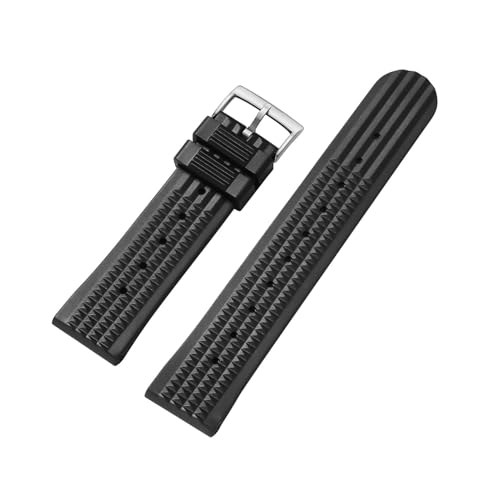 TVKSIPAR Weiches Gummi-Waffelarmband, universelles Herren-Taucher-Gummi-wasserdichtes Sportuhrenarmband for 20 mm von TVKSIPAR