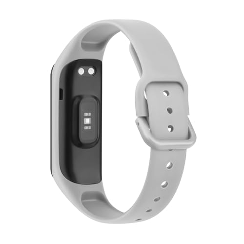TVKSIPAR Weiches Silikonarmband Passend For Samsung Fit For Galaxy Fit 2 Band Armband Ersatz Sportarmband(Light Gray) von TVKSIPAR