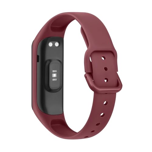 TVKSIPAR Weiches Silikonarmband Passend For Samsung Fit For Galaxy Fit 2 Band Armband Ersatz Sportarmband(Wine Red) von TVKSIPAR