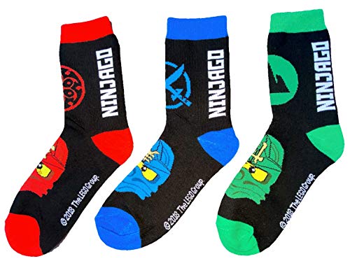 TVM Europe GmbH LEGO NINJAGO Socken Set 3 Paar Kindersocken Kinder Strümpfe für Jungen Ninja Gr.27/30 31/34 35/38 (27/30) von TVM Europe GmbH