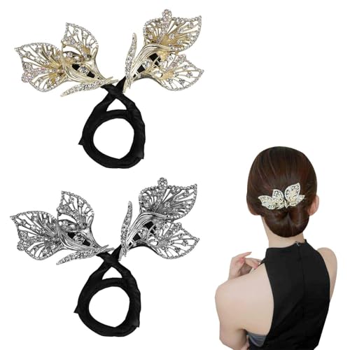 2 Stück Blatt Form Haar Accessoires Strass Haarschmuck Retro Haarschmuck Ele Frauen Haarschmuck Mode und Vielseitige Haarschmuck von TVSVKWE