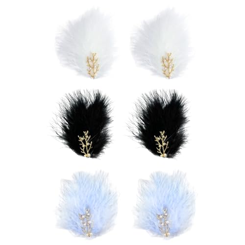 3 Paar Feder Zweig Haarnadeln Ele Haarschmuck Kreative Design Haarnadeln Frauen Haarschmuck Kleidung Zubehör von TVSVKWE