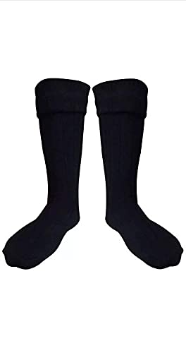 Schottische Kilt-Schlauchsocken für Herren, aus Wollmischung, 7 Farben, Größe M, L, XL, XXL - Schwarz - Large von TW SPORTS & KILTS