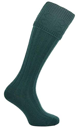 Schottische Wollmischung, Kilt-Socken für Herren, 7 Farben, Größe M L XL 2XL, Grün , X-Large von TW SPORTS & KILTS