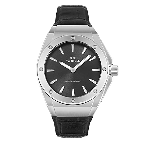 TW Steel Damen Analog Schweizer Quarzwerk Uhr mit Leder Armband CE4033 von TW Steel