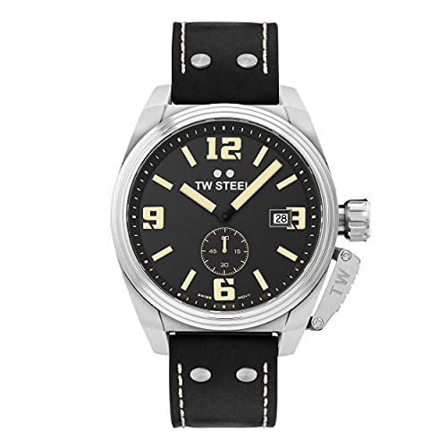 TW Steel Damen Analog Schweizer Quarzwerk Uhr mit Leder Armband TW1001 von TW Steel