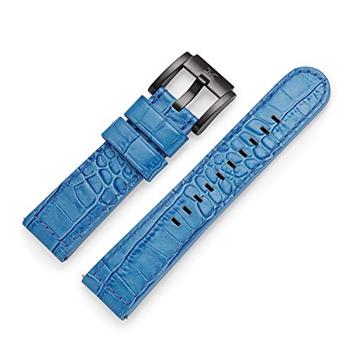 TW Steel Marc Coblen Armband Uhrenband Uhrenarmband Leder 22 MM Kroko Blau LB_BL_K_B von TW Steel