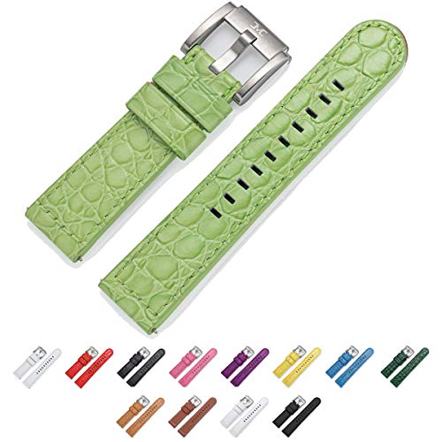TW Steel Marc Coblen Armband Uhrenband Uhrenarmband Leder 22 MM Kroko Hellgrün LB_HG_K_S von TW Steel