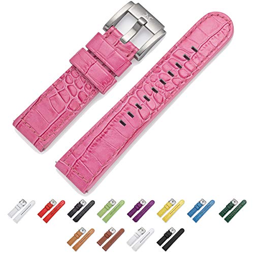 TW Steel Marc Coblen Armband Uhrenband Uhrenarmband Leder 22 MM Kroko Pink LB_P_K_S von TW Steel