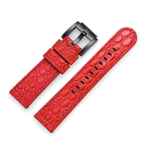 TW Steel Marc Coblen Armband Uhrenband Uhrenarmband Leder 22 MM Kroko Rot LB_R_K_B von TW Steel