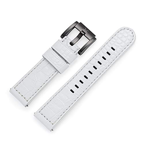 TW Steel Marc Coblen Armband Uhrenband Uhrenarmband Leder 22 MM Kroko Weiss LB_W_K_B von TW Steel