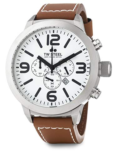 TW Steel Marc Coblen Edition Chrono mit Lederband 50 MM White/Brown TWMC57 von TW Steel