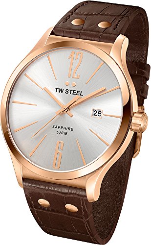 TW Steel Unisex-Armbanduhr Slim Line Analog Quarz Leder TW-1304 von TW Steel