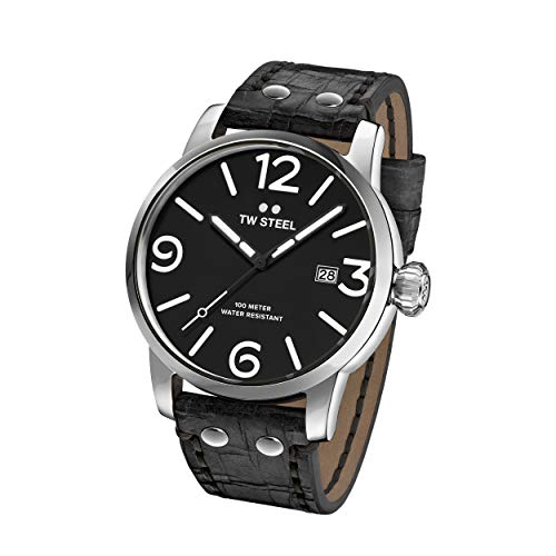 TW Steel Unisex Erwachsene Analog Quarz Uhr mit Leder Armband MS61 von TW Steel