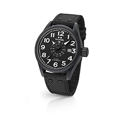 TW Steel Unisex Erwachsene Analog Quarz Uhr mit Stoff Armband VS41 von TW Steel