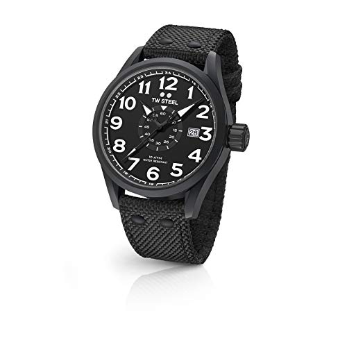 TW Steel Unisex Erwachsene Analog Quarz Uhr mit Stoff Armband VS42 von TW Steel