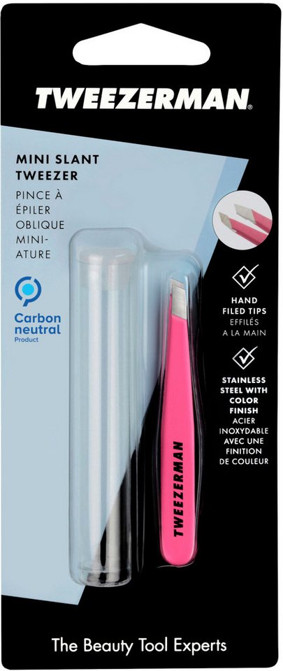 TWEEZERMAN Pinzette TWEEZERMAN, Mini Slant Tweezer: Kleine Pinzette in Neon Pink von TWEEZERMAN