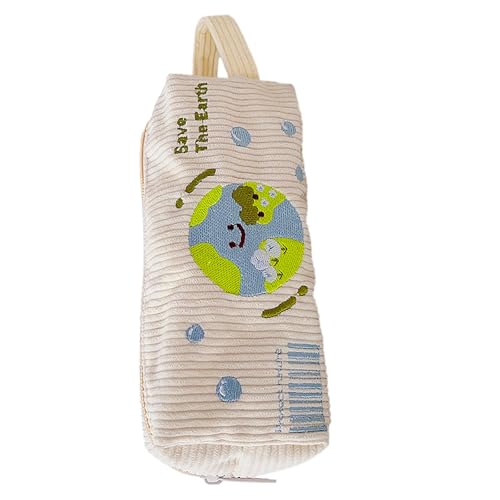 Federmäppchen aus Kord, Cartoon-Schreibwaren-Tasche, großes Fassungsvermögen, schöne Make-up-Tasche, Schule, Bürobedarf von TWEW