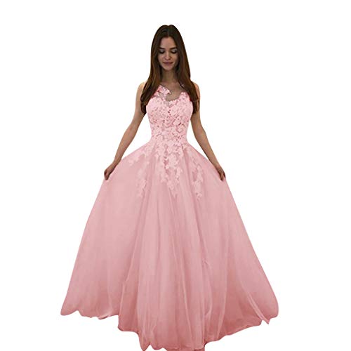 TWIFER Damen Partykleider Mode Ballkleid Blumenspitze Hochzeit Elegante Chiffon Abend Party Kleid von TWIFER Damen