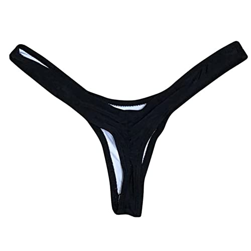 TWIFER Damen Bikini Bottom Slip Thong Badeanzug Bade Bademode Tanga Brazilian Schwarz von TWIFER