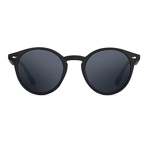 TWIG Sonnenbrillen POLLOCK Herren/Damen UV400 Runde Jahrgan (RICH BLACK) von TWIG