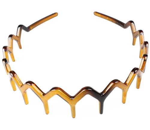 Twilo Design Haarreif / Haarband aus Kunststoff mit Schildpattzeichnung, grob gezackt von TWILO DESIGN
