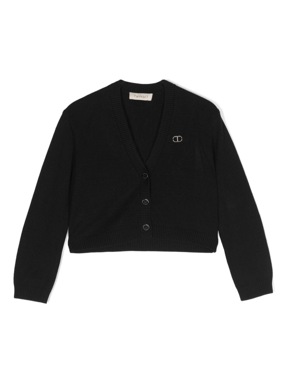 TWINSET Kids Cardigan mit V-Ausschnitt - Schwarz von TWINSET Kids