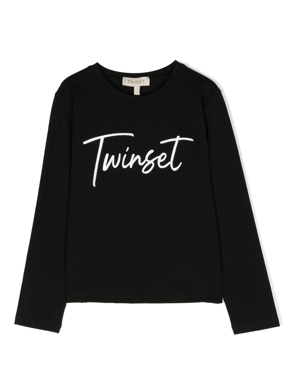 TWINSET Kids Langarmshirt mit Logo-Print - Schwarz von TWINSET Kids