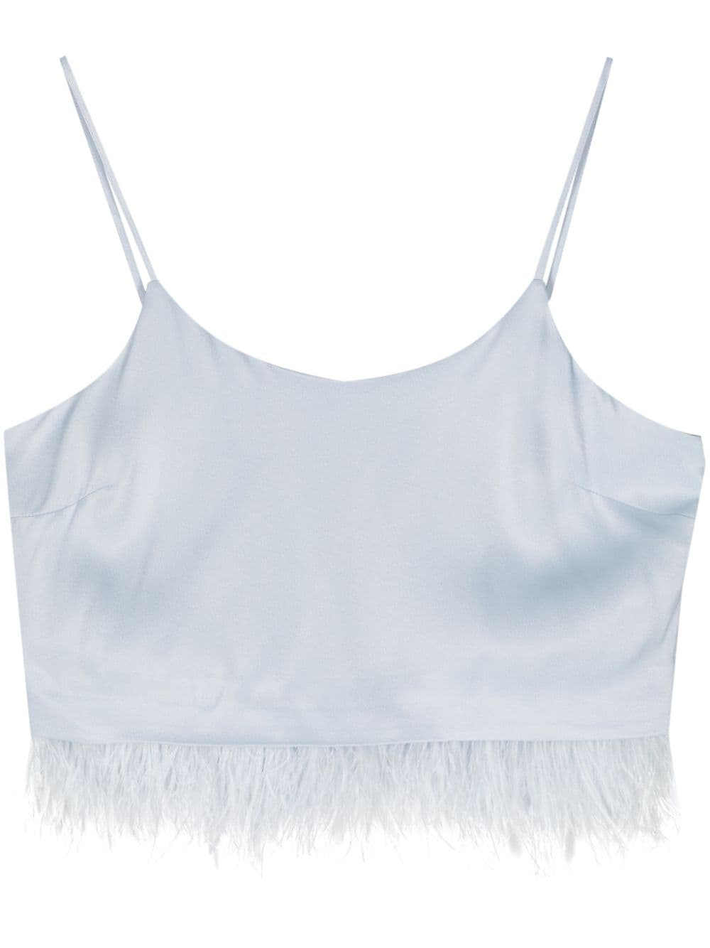 TWINSET Cropped-Top mit Federn - Blau von TWINSET