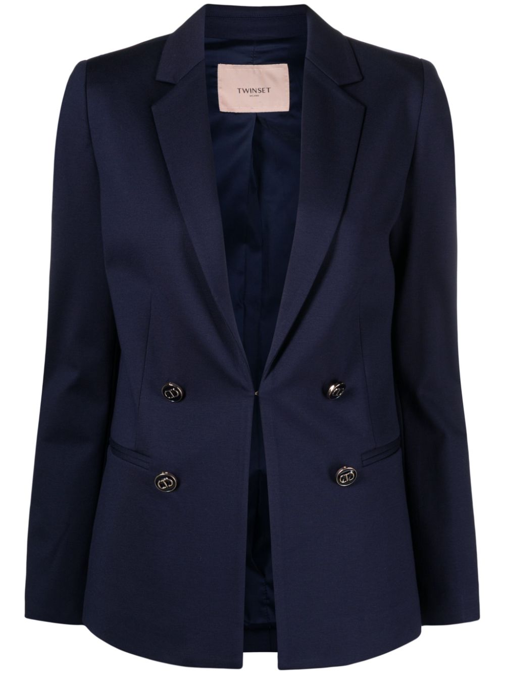 TWINSET Doppelreihiger Tweed-Blazer - Blau von TWINSET