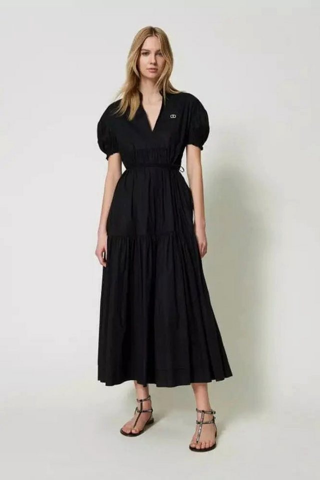 TWINSET Maxikleid Maxikleid aus Stretchpopeline von TWINSET