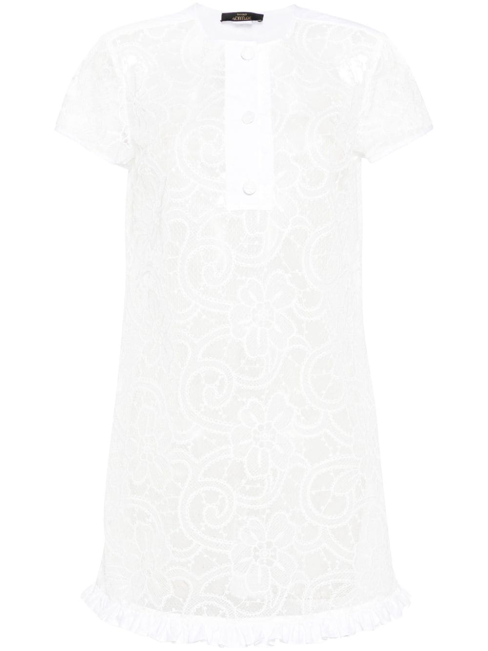 TWINSET Minikleid mit Blumenstickerei - Weiß von TWINSET