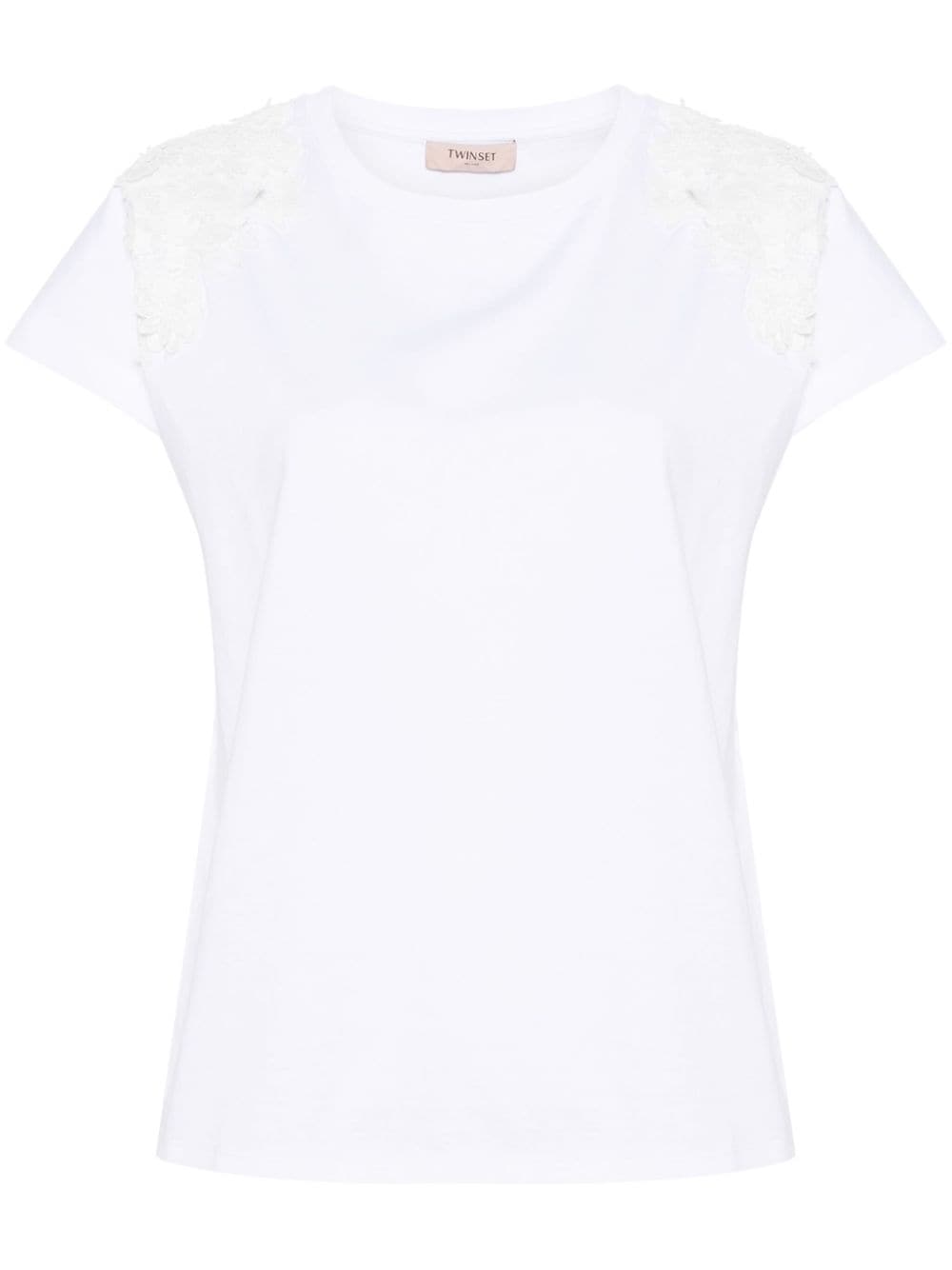 TWINSET T-Shirt mit Blumenapplikation - Weiß von TWINSET