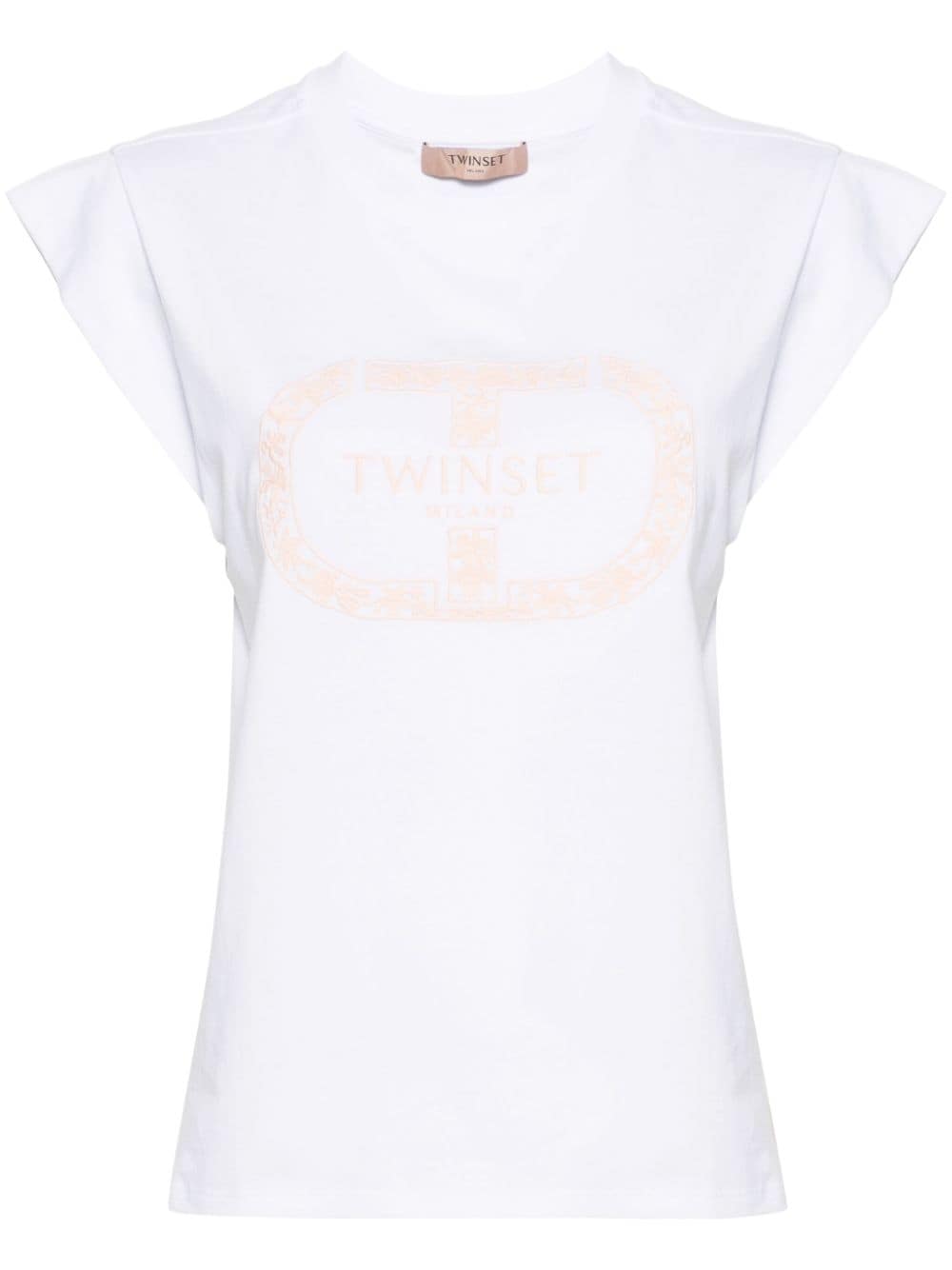 TWINSET Top mit Logo-Stickerei - Weiß von TWINSET