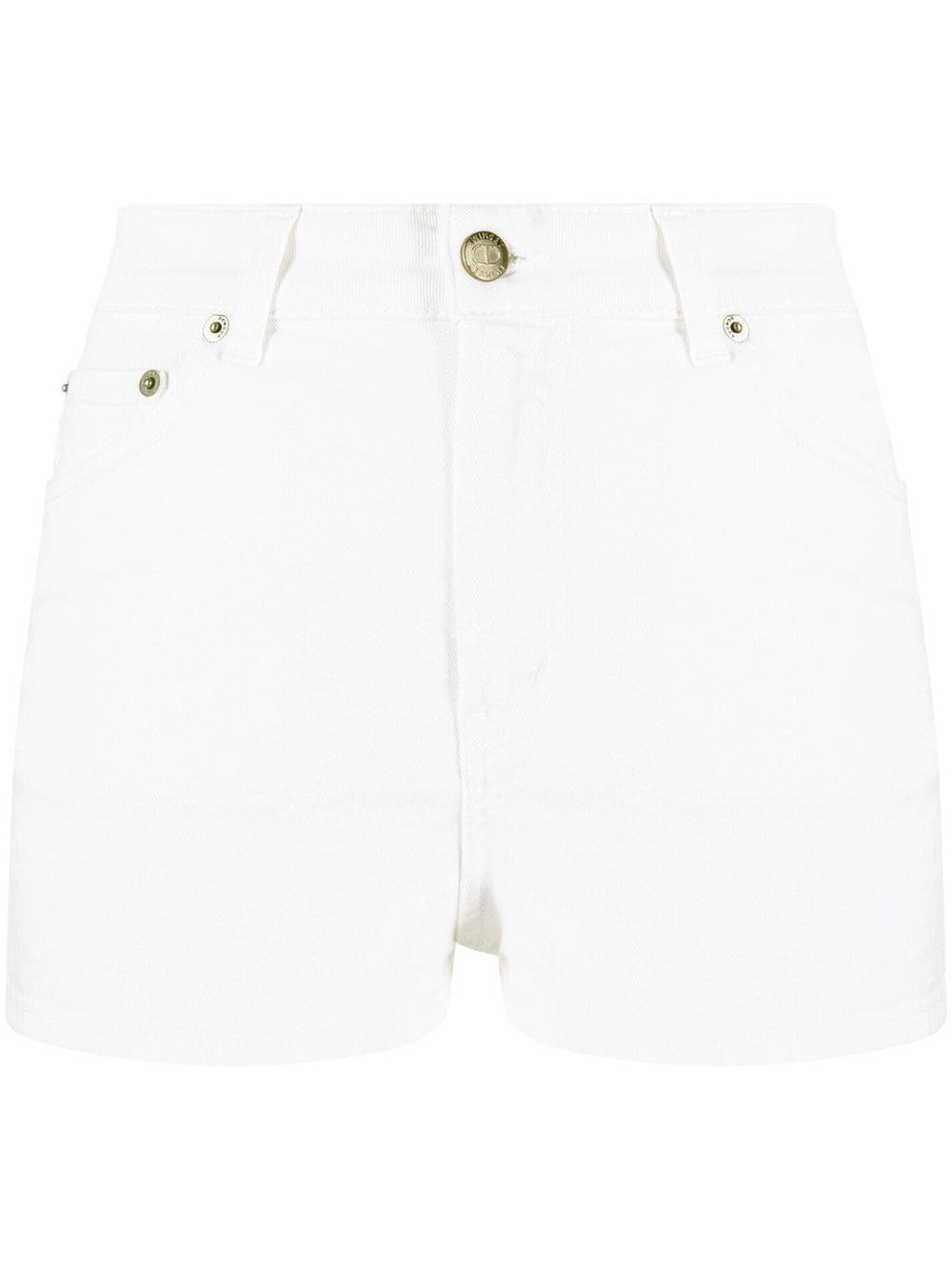 TWINSET Jeans-Shorts mit Logo-Stickerei - Weiß von TWINSET
