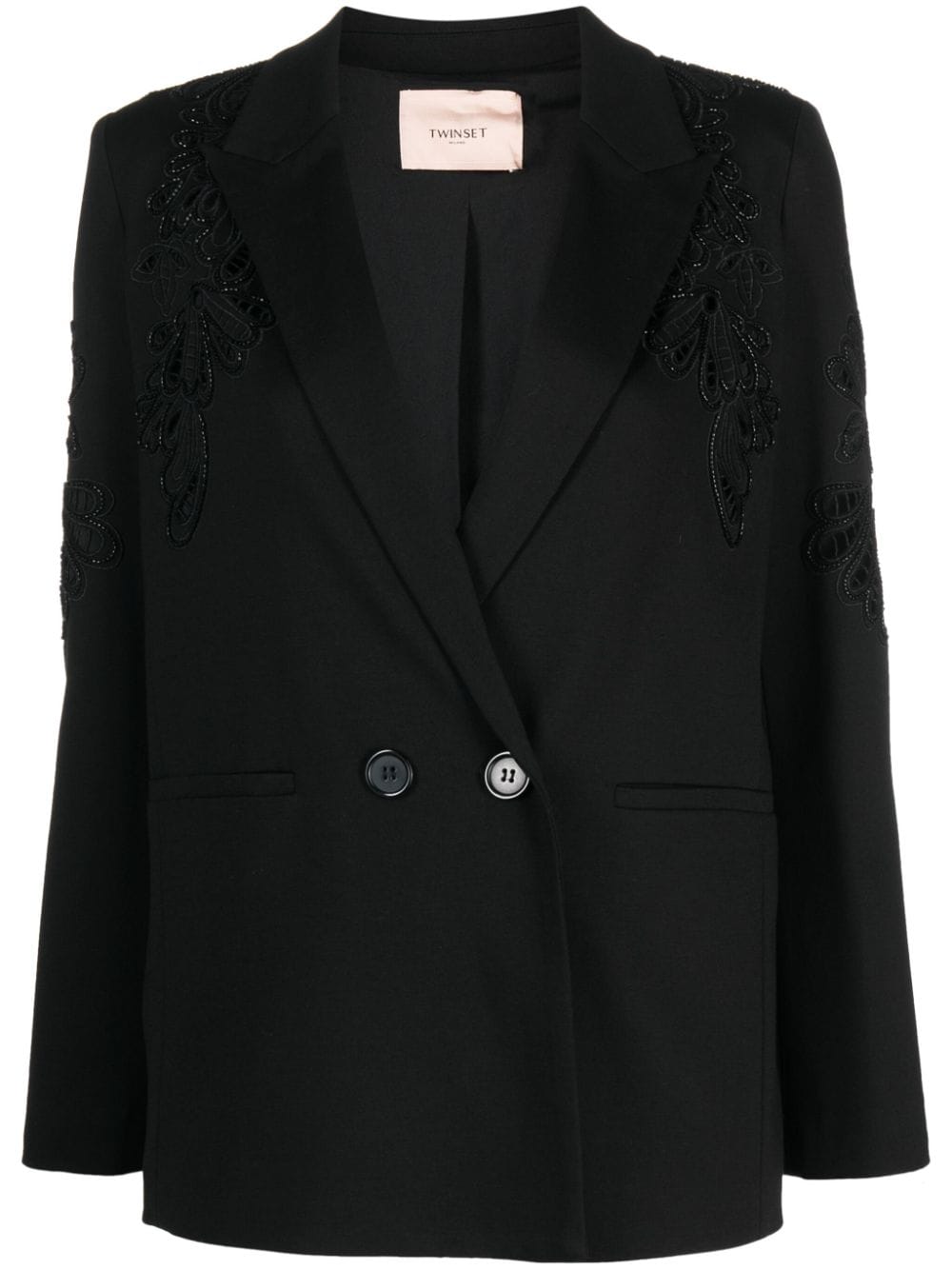 TWINSET Blazer mit aufgestickten Blumen - Schwarz von TWINSET