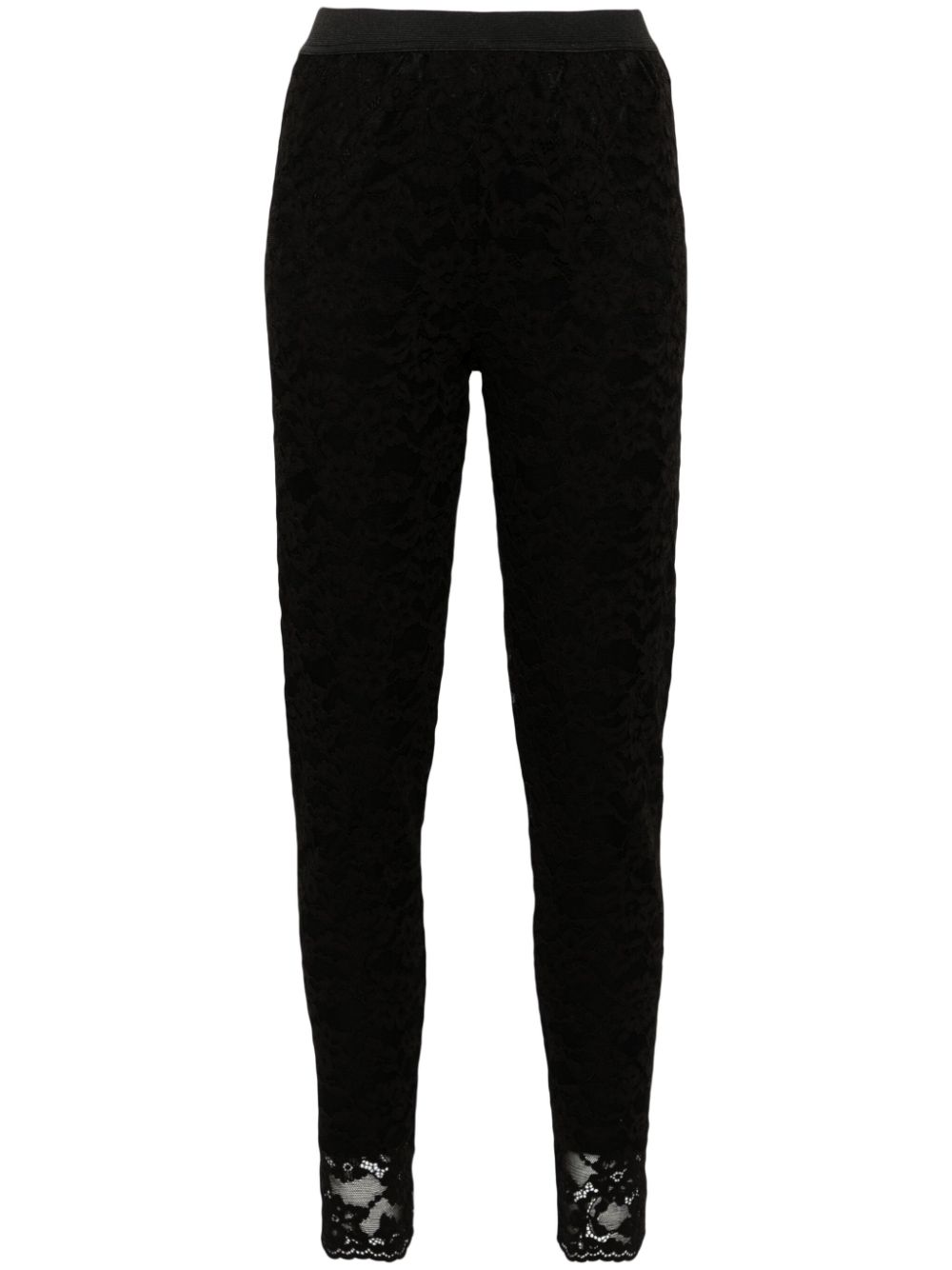 TWINSET Leggings mit floraler Spitze - Schwarz von TWINSET