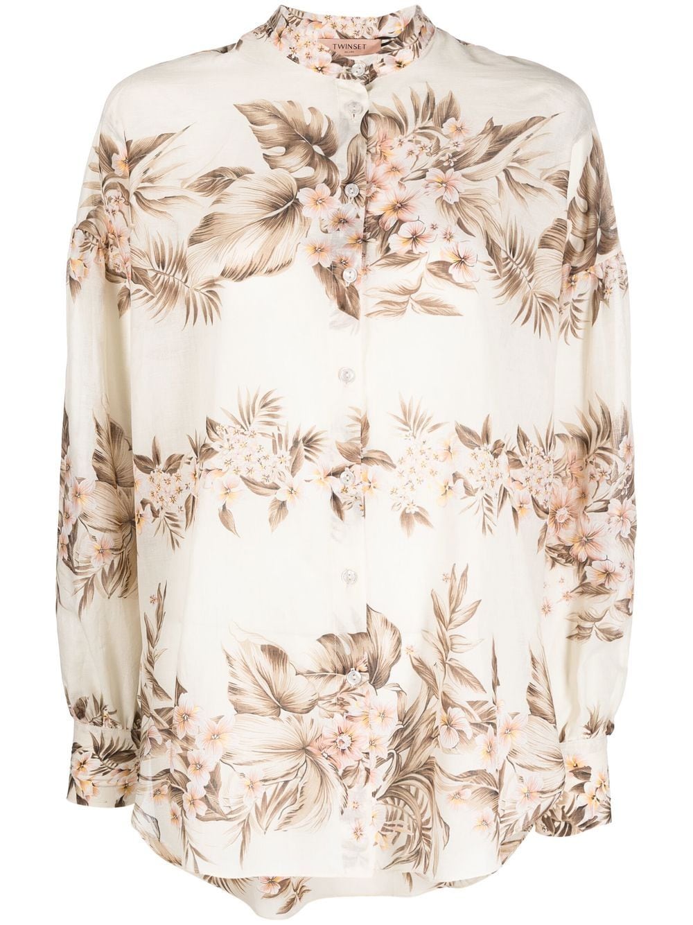 TWINSET Bluse mit Blumen-Print - Nude von TWINSET