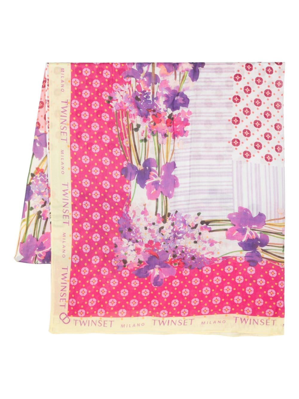 TWINSET floral-print modal scarf - Rosa von TWINSET