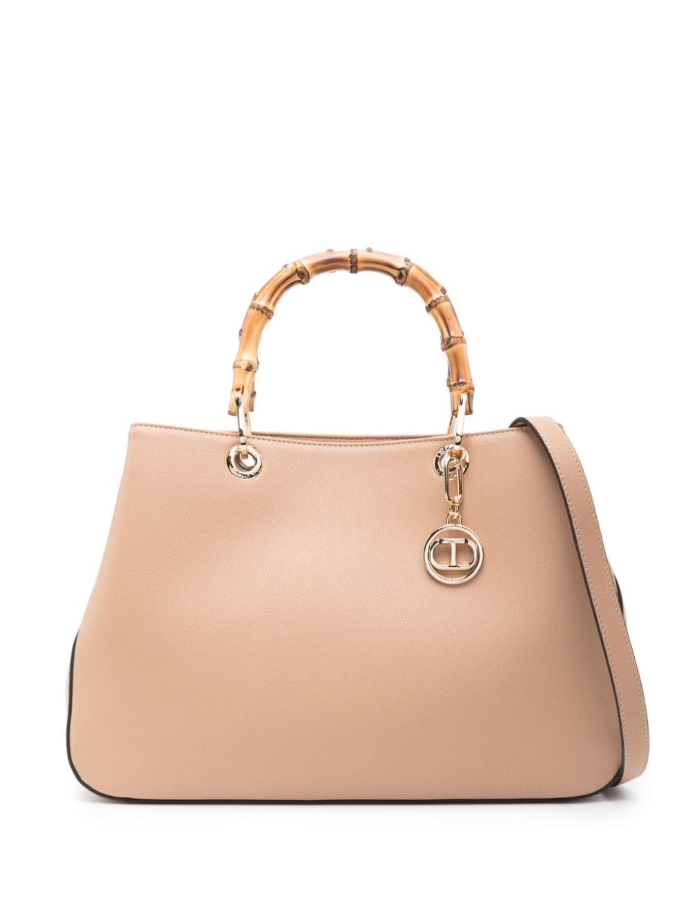 TWINSET Shopper mit Logo-Anhänger - Nude von TWINSET