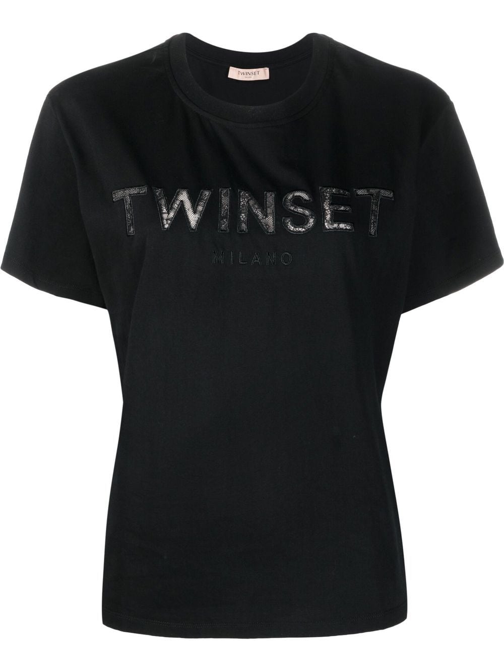 TWINSET T-Shirt mit Logo-Patch - Schwarz von TWINSET