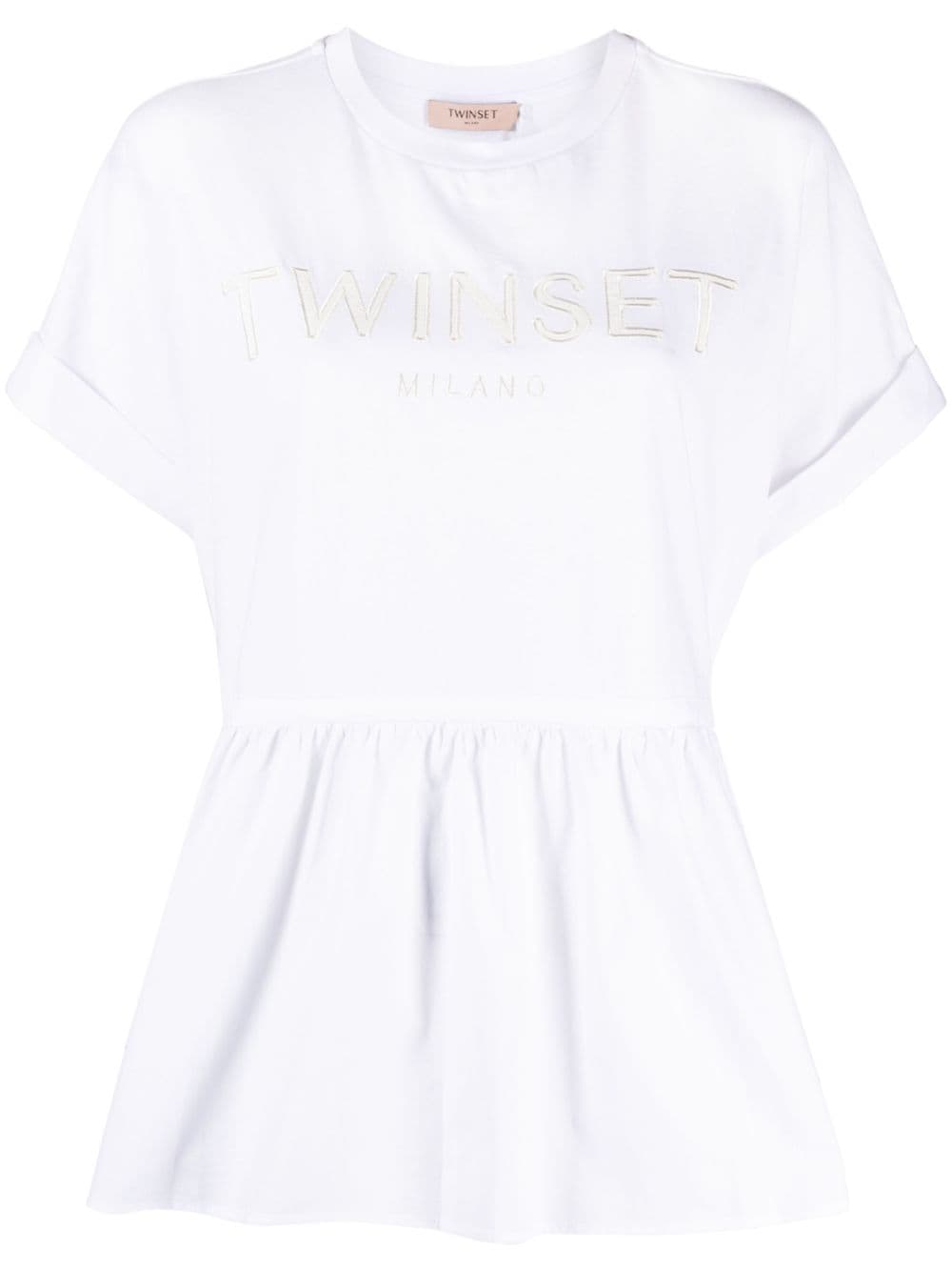 TWINSET T-Shirt mit Logo-Patch - Weiß von TWINSET