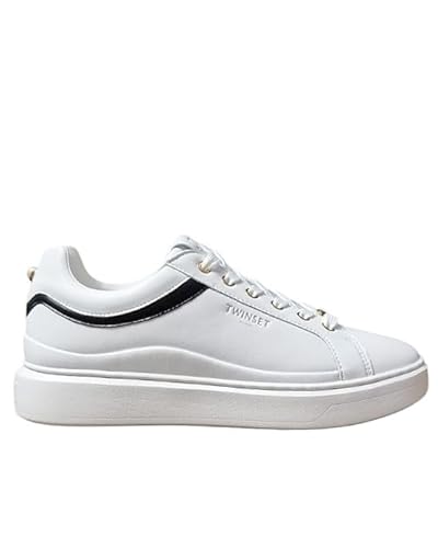 Twinset Milano Sneakers mit kontrastierendem Einsatz Farbe Art. 252TCP020, WEISS SCHWARZ, 39 EU Twinset Milano Sneakers mit kontrastierendem Einsatz Farbe Art. 252TCP020, WEISS SCHWARZ, 39 EU von TWINSET