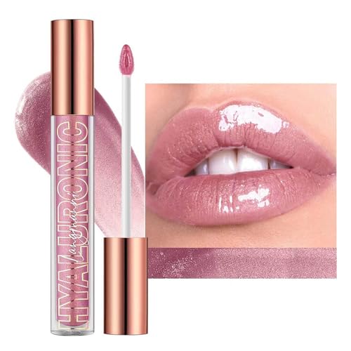 TWLBXMG Nude Pink Lipgloss, Lip Gloss Volume Lip Gloss Tint Glitter Lip Oil Lip Gloss Moisturizing Lipstick for Teens von TWLBXMG