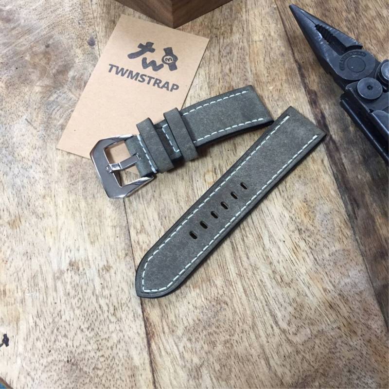 Uhrenarmband Lederarmband Panerai Style 22mm, 24mm Italia Pueblo Graues Leder Handgenäht(Voll Uhrenarmband Lederarmband Panerai Style 22mm, 24mm Italia Pueblo Graues Leder Handgenäht(Voll von TWMSTRAP