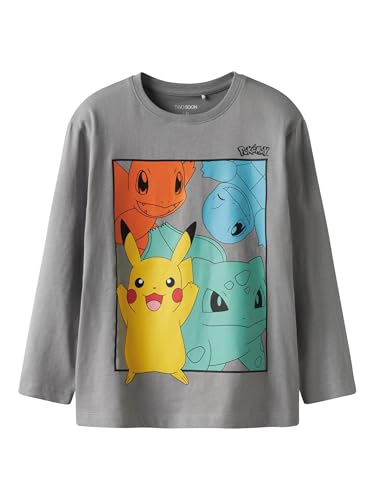 TWO SOON Jungen Langarmshirt Pokémon – Kinder Shirt mit Pikachu & Freunden, 100% Baumwolle, Größen 98–164, Pokémon Shirt Jungen Langarm von TWO SOON
