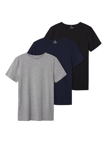 TWO SOON Jungen T-Shirt 3er-Pack – Einfarbige Basics aus Baumwolle, Kurzarm Shirts Kinder für Alltag, Freizeit & Schule, Größen 98–164 von TWO SOON