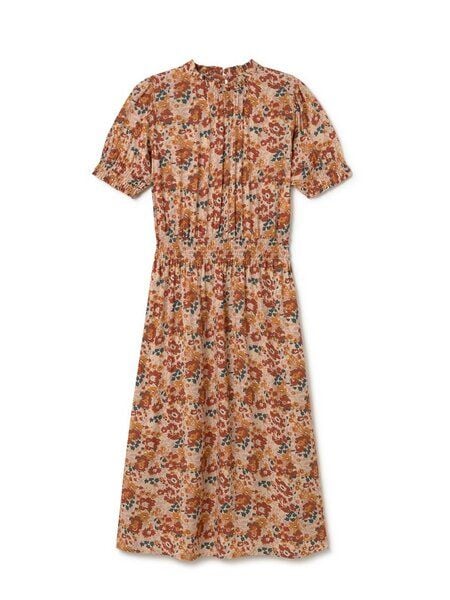 TWOTHIRDS Grassholm nachhaltiges Kleid für Frauen in Small Green Flowers, Rose Flowers und Wild Forest von TWOTHIRDS