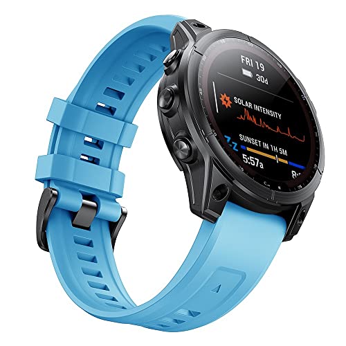 TWRQA 26 x 22 mm Silikon-Uhrenarmband für Garmin Fenix 6X 7X 7 6 Pro 5 5X Epix Smart Watch Easyfit Armband, 22 mm, Achat von TWRQA